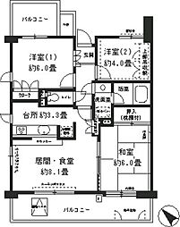 保土ヶ谷南パーク・ホームズ 3DKの間取図画像