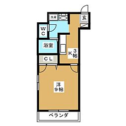 ST横浜 1Kの間取図画像