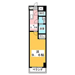 カメリアワーフ 1Kの間取図画像
