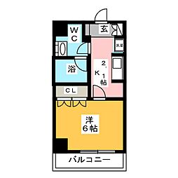 CityLuxTobe 1Kの間取図画像