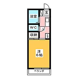 コーポラスN羽沢 1Kの間取図画像