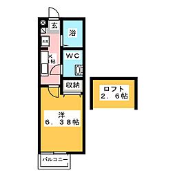 ブリオ横浜2 1Kの間取図画像