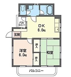 クレアメゾン片倉 2DKの間取図画像
