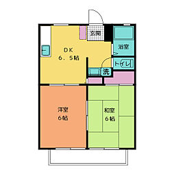 アビニョン 2DKの間取図画像