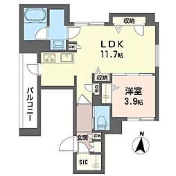 コーポ花岡 1LDKの間取図画像