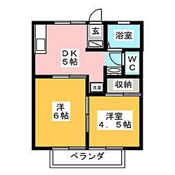 メゾン東ケ丘 2Kの間取図画像