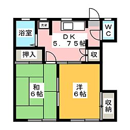 パークフロント保土ケ谷 2DKの間取図画像