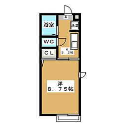 CasadelSol 1Kの間取図画像