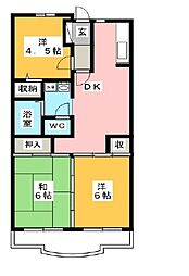 グレイス希望が丘 3DKの間取図画像