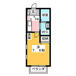 カモミールBell 1Kの間取図画像