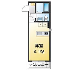 ラフィーネ鶴ヶ峰 ワンルームの間取図画像