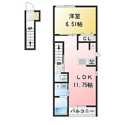 アイメゾン 1LDKの間取図画像