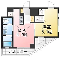 サンシエスタ鶴ヶ峰 1DKの間取図画像
