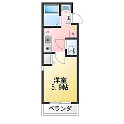 ラフィーネ鶴ヶ峰 1Kの間取図画像