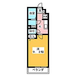リブリ・三ツ境 1Kの間取図画像