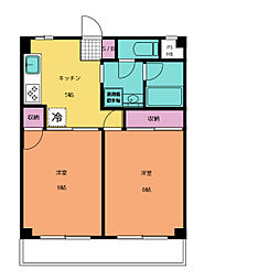 ヴァルツ南台 2Kの間取図画像