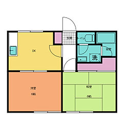 正美荘 2DKの間取図画像