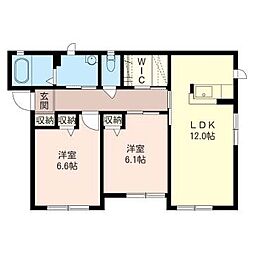 ベリエ湘南A 2LDKの間取図画像