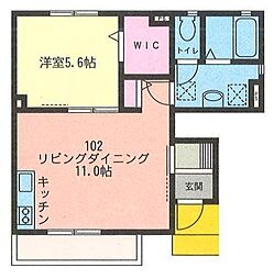 ハーモニー湘南 1LDKの間取図画像