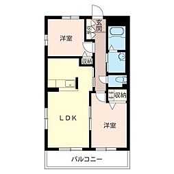 フェンテ南館 2LDKの間取図画像