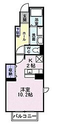 ウェール湘南2 1Kの間取図画像