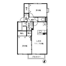 セレッソ湘南 2LDKの間取図画像