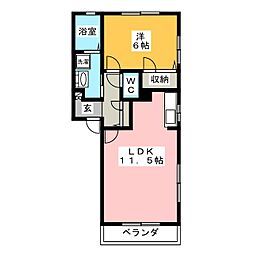 サニーグリーン 1LDKの間取図画像