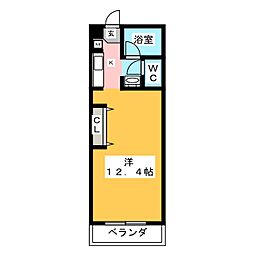 マスカットハウス ワンルームの間取図画像