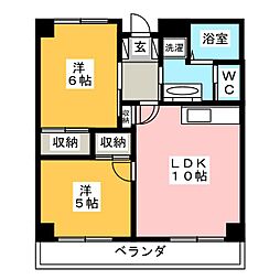 イオマチフラット 2LDKの間取図画像