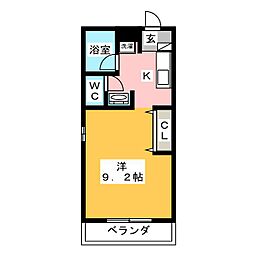マスカットハウス ワンルームの間取図画像