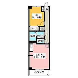 プラシード・レジデンス鎌倉 1LDKの間取図画像