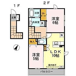 セレッソグランデ 2LDKの間取図画像