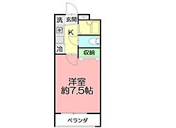 エスト湘南台 1階1Kの間取り