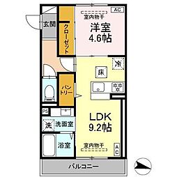 レンブランサ湘南台 1LDKの間取図画像