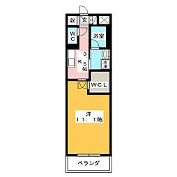 サングレーシア湘南 1Kの間取図画像