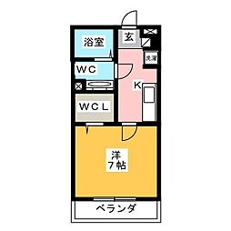 VERSOS高倉A 1Kの間取図画像