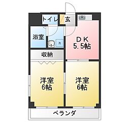 松本ビル 2Kの間取図画像