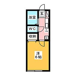 ベルビュー六会 1Kの間取図画像