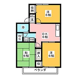 メゾンアヴェニール 3DKの間取図画像