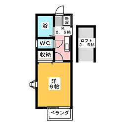 ベルビュー湘南 1Kの間取図画像