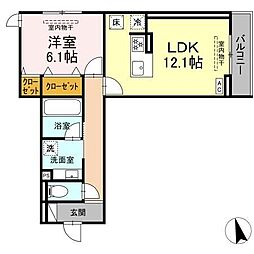 (仮称)トリシア円行2丁目プロジェクト 1LDKの間取図画像