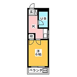 桜ヶ丘ハイム 1Kの間取図画像