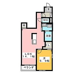 サンモール丸山3 1LDKの間取図画像