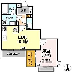 シャーメゾン大和東レジデンス 1LDKの間取図画像