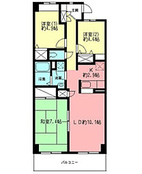 ラルカンシェル 3LDKの間取図画像