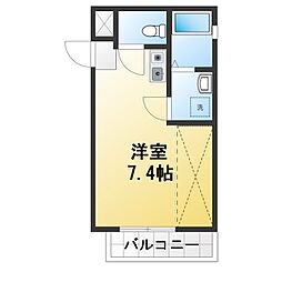 シュリットコート ワンルームの間取図画像