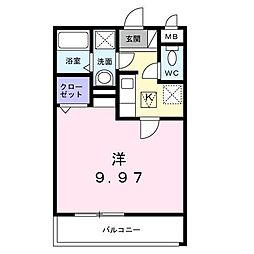 さくらテラス 1Kの間取図画像
