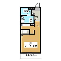 リブリ-CelestialEarth ワンルームの間取図画像