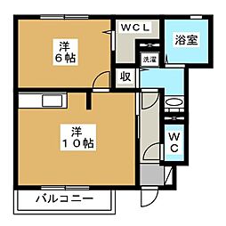 サンフレア東林間 1LDKの間取図画像