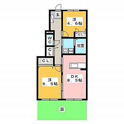 ローズコート 2DKの間取図画像